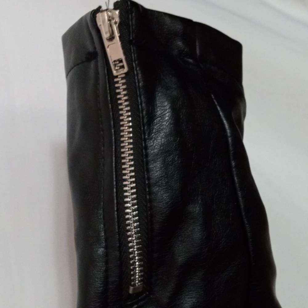 Fashion Nova Black Leather Moto Jacket & Shorts - Picture 11 of 15